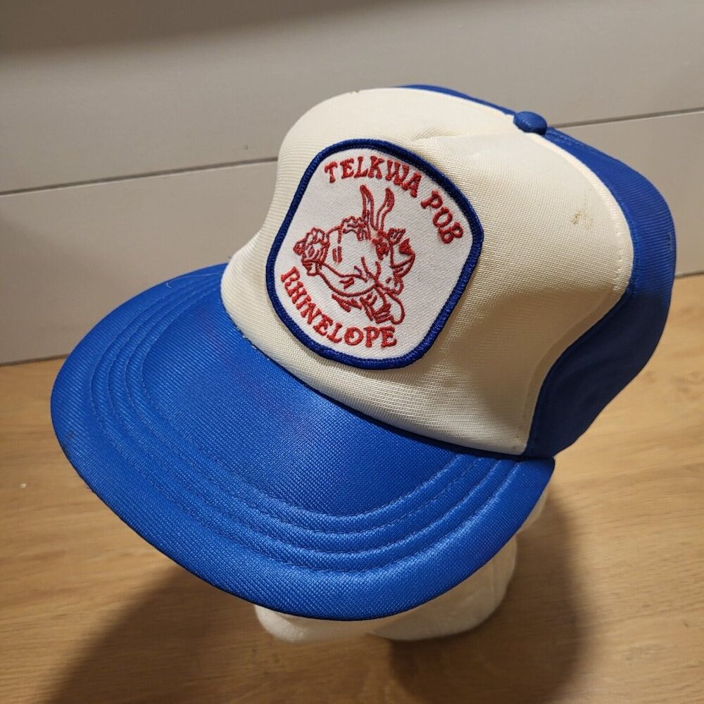 TELKWA PUB Rhinelope Hat Snapback Vintage 80s Cap Trucker BC Canada